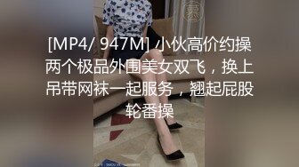 [MP4/ 947M] 小伙高价约操两个极品外围美女双飞，换上吊带网袜一起服务，翘起屁股轮番操