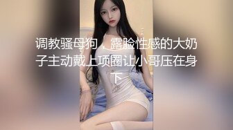 调教骚母狗，露脸性感的大奶子主动戴上项圈让小哥压在身下